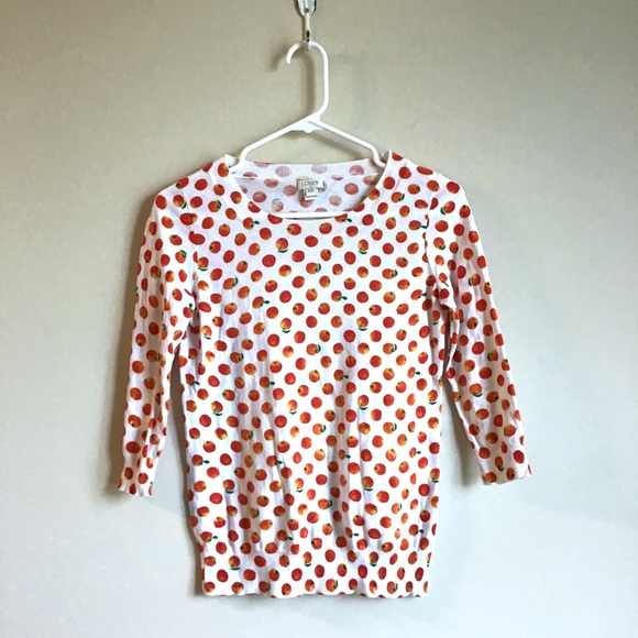 J. Crew Factory orange print sweater top - Picture 4 of 5